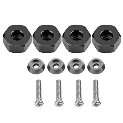 Afbeelding van RC Auto Hex Hub Adapter, 4 St¨¹ck Aluminiumlegierung 6mm bis 12mm Rad Adapter f¨¹r WPL 1634 Truck Ersatzteil Zubeh?r( Schwarz)