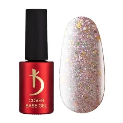 Afbeelding van Onderlak Base Coat Cover gel Transparant 7 ml Crystal Drops Reflective Flakes Soak Off UV LED nagellak nagels basislak met reflecterende vlokken fles Lac k