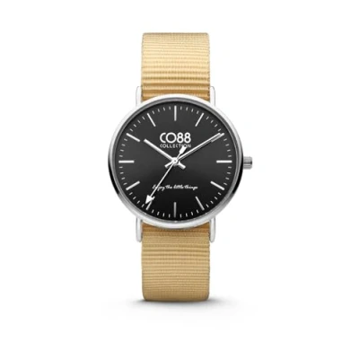 Afbeelding van CO88 Horloge staal/nylon zilver/zwart/zandbruin 36 mm 8CW 10038