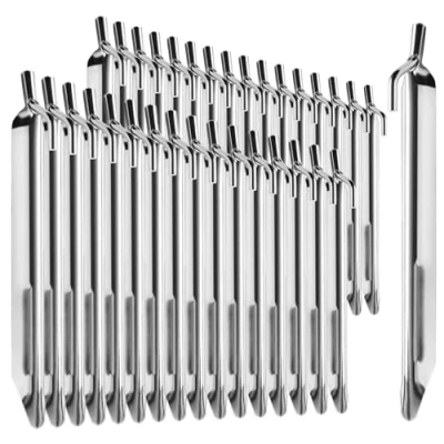 Afbeelding van COM FOUR® 32x haringen van staal robuuste V vormige voor kamperen en buitenshuis ideaal normale grond