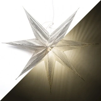 Afbeelding van Papieren kerstster Konstsmide Ø 60 cm (7 punts, E14, Geperforeerd, Metaalkleureffecten, Binnen)