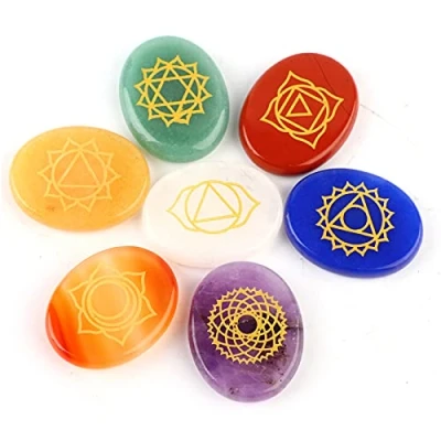 Afbeelding van Helende kristallen, handige chakra steen, natuurlijke stenen met positieve energie, voor kristaltherapie