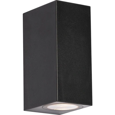 Afbeelding van QAZQA Moderne buiten wandlamp zwart kunststof 2 lichts Baleno