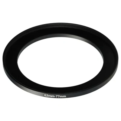 Afbeelding van vhbw Step up ring adapter van 62 mm naar 77 voor cameralens filteradapter, metaal, zwart