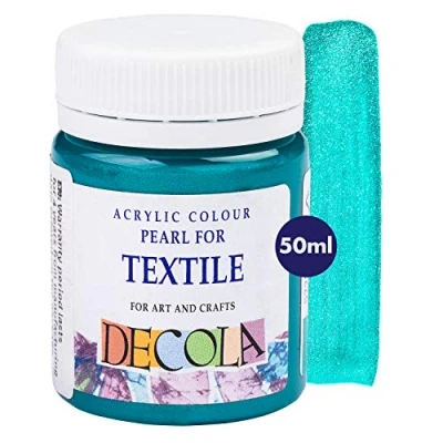 Afbeelding van Decola — Turkoois Glitter Textielverf 50ml Textielkleur Met Hoog Pigment Gemaakt Door Neva Palette