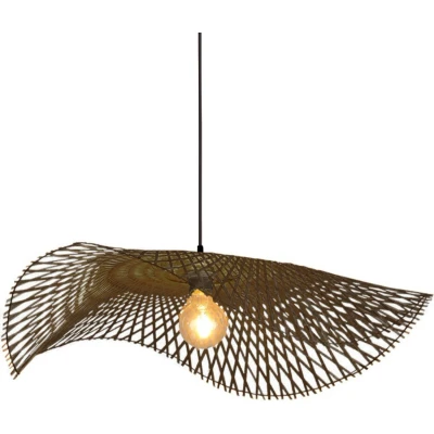 Afbeelding van Bamboe Hanglamp, Handgemaakt, Zwart, 75 cm