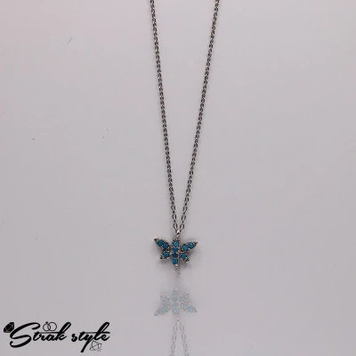 Afbeelding van STRAKSTYLE 925 Sterling Zilveren Ketting met een Libelontwerp.
