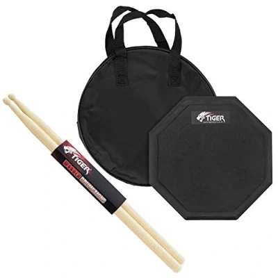 Afbeelding van TIGER Drum Practice Pad met Hickory 5B Drumsticks