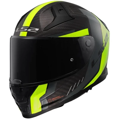 Afbeelding van LS2 Helm Vector II Carbon Grid FF811 mat zwart / fluorgeel maat M