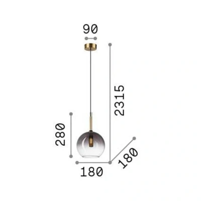 Afbeelding van Ideallux Ideal Lux Empire Sfera hanglamp, glas helder/rookgrijs