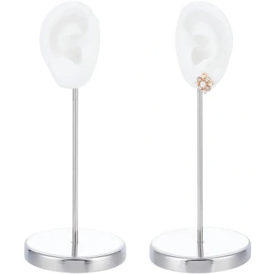 Afbeelding van Inovra Set Oorvormige Oorbellen Display Stand Wit Oorbelhouder Sieraden Organizer voor Vrouwen Earring Opslag