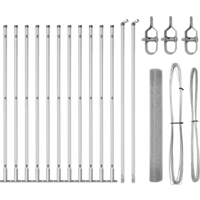 Afbeelding van vidaXL Fence Post Set 25 m van 2 Gegalvaniseerd zilver