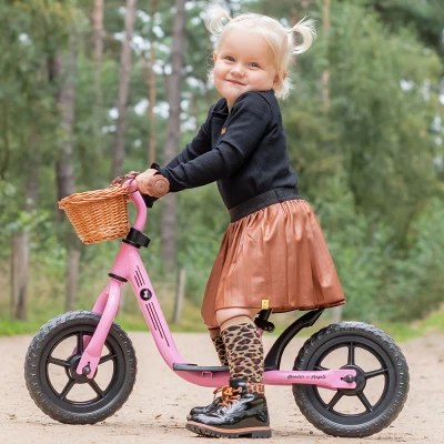 Afbeelding van Bandits &amp; Angels loopfiets Starter roze limited met mandje 2 jaar meisjes metaal