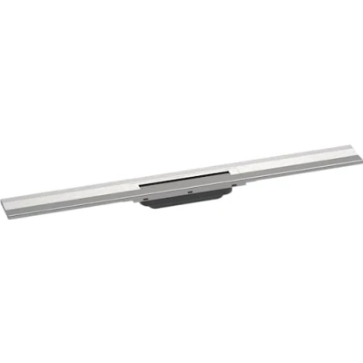 Afbeelding van hansgrohe RainDrain Flex 800, 56051800, in te korten, voor wandmontage, geborsteld roestvrij staal, kant en klaar set douchegoot, 80 cm