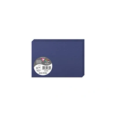 Afbeelding van Clairefontaine 2368C verpakking met 25 dubbele kaarten formaat C6, 11 x 15,5 cm 210 g/m² kleur: nachtblauw uitnodigingskaarten voor evenementen en correspondentie Pollen serie premium