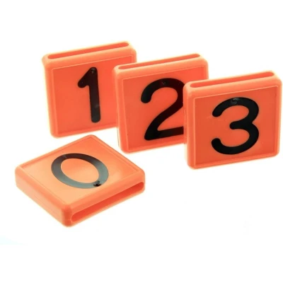 Afbeelding van Schuifnummer Oranje Zwart Nummer 4 10 Stuks