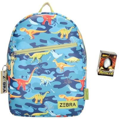 Afbeelding van Zebra Rugzak Dino World dinosaurus, kinderrugtas, rugtas, kinderrugzak, schooltas + Ei