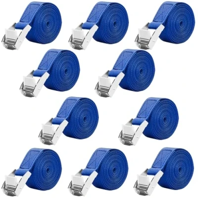 Afbeelding van LUZOON Spanbanden, 10 stuks, 2,5 m, sjorbanden met ratel, belastbaar tot 250 kg
