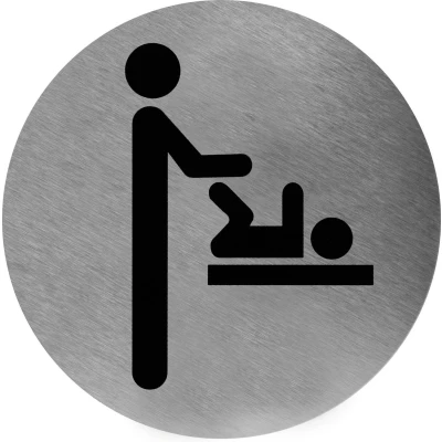 Afbeelding van Mediclinics pictogram luierverschoning zelfklevend rond PS0001CS RVS