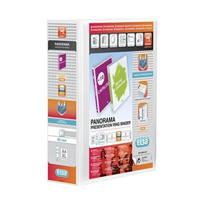 Afbeelding van ELBA PANORAMA 90 mm A4 + presentatie 2D RING BINDER wit