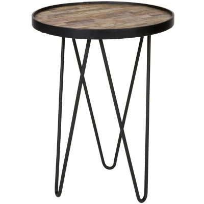 Afbeelding van WOOOD Lev Bijzettafel Hout/Metaal Naturel 52x39x39