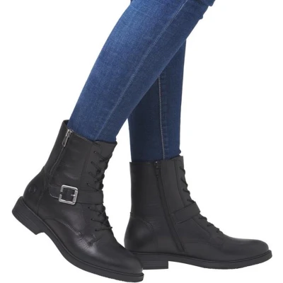 Afbeelding van Remonte Veterboots, Dames, Maat: 39, Nachtschwarz Leer