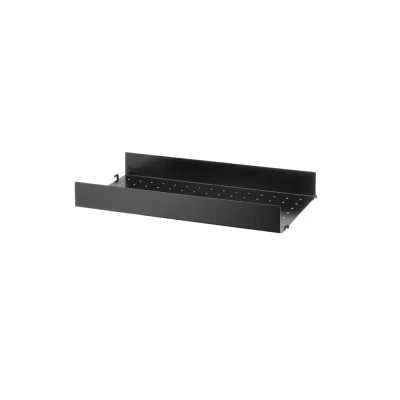 Afbeelding van String metalen plank zwart, 58x30 cm, hoge rand
