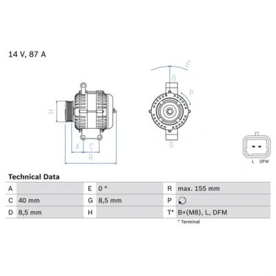 Afbeelding van Bosch Alternator/Dynamo 0 986 042 720
