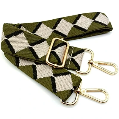 Afbeelding van Verstelbare schouderriem, groen, tasriemen om te wisselen, tasriem, breed met karabijnhaak, goud, 80 130 cm, draagriem, tas voor dames, moderne handtas, accessoires, 3,8 18