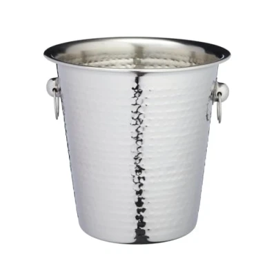 Afbeelding van BarCraft Wijn en Champagne Emmer, Koeler, IJsemmer, RVS, Gehamerd, Met Handgrepen, 21 x 20.7 CM