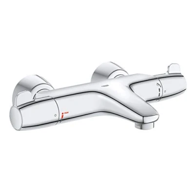 Afbeelding van Grohe grohtherm special badthermostaatkraan wand tweegreeps 2 gats omstelinrichting 150 15mm hart 179mm uitloop vast chroom 34665000