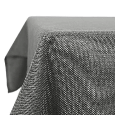 Afbeelding van Deconovo Linnen Tafelkleed Waterafstotend Rechthoekige Tafeldoek met Lotuseffect in Polyester Afneembaar voor Eettafel Partij Donkergrijs 130x240cm