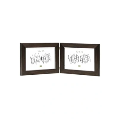 Afbeelding van Deknudt Frames fotolijst S41VK3 H2H bruin tweeluik 2x 10x15 cm