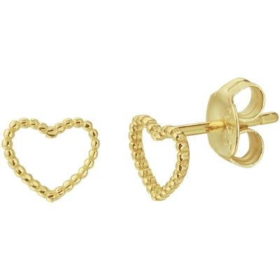 Afbeelding van Oorknoppen Hart Geelgoud Op Zilver Glanzend 6 mm x 6.5