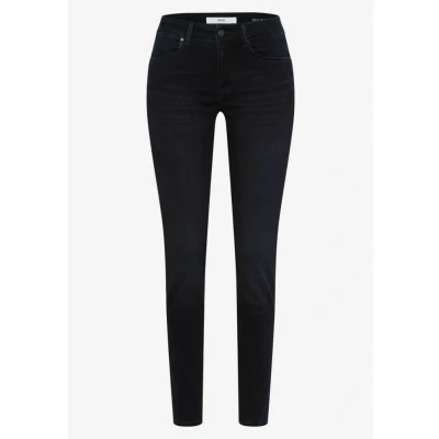 Afbeelding van BRAX dames Ana mid waist skinny jeans met stretch in de kleur Donkerblauw, maat: 34 kort