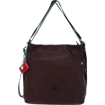 Afbeelding van Gabs Leren Schoudertas Rugzak Aissa TG Bull Black Shoulder Bag Mogano Bruine