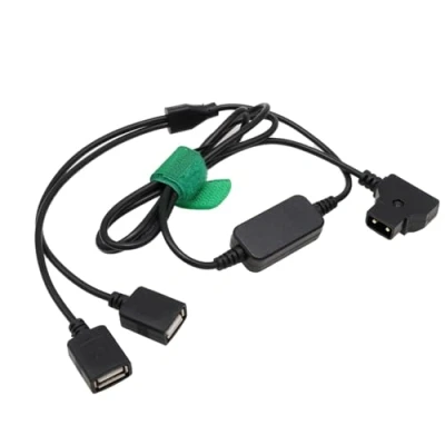 Afbeelding van HangTon D Tap USB stroomomvormer verdelerkabel, 14,8 V P stekker naar 2 x aansluiting 5 3 A voor Lock Gold Mount accu telefoon