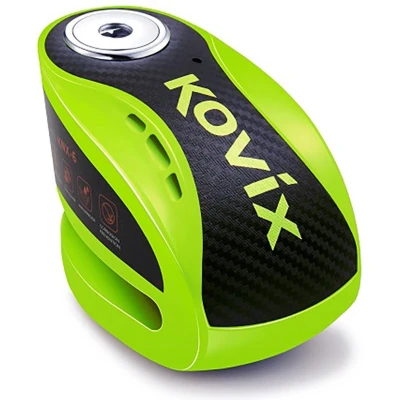 Afbeelding van Kovix KNX6 Motor Scooter E Bike Remschijf Slot met 120db Alarm Fluo Geel