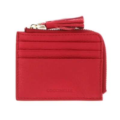 Afbeelding van COCCINELLE Leren Kaarthoes Tassel Credit Card Holder Ruby Rood