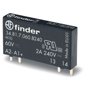 Afbeelding van Finder smal insteek printrelais solid state relais 1 maakcontact 2 a 240vac aansluitspanning 24vdc 34 81 7 024 8240