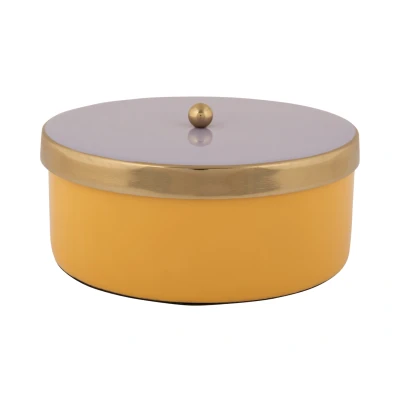 Afbeelding van Present Time Opbergbox Double Funky Medium Bright yellow &amp; soft purple