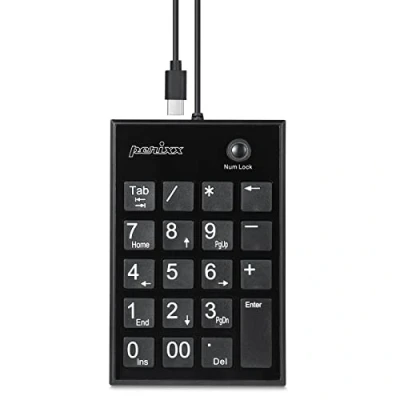 Afbeelding van Perixx PERIPAD 202C Nummernblock kabelgebungen USB C mit 2x 2.0 Hub A Touchpen 19 Toetsen