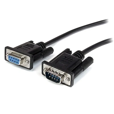 Afbeelding van StarTech.com Zwarte straight through DB9 RS232 seriële kabel M/F 1 m