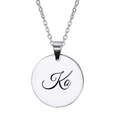 Afbeelding van Ketting RVS Met Naam Gravering Ko Zilver Rond