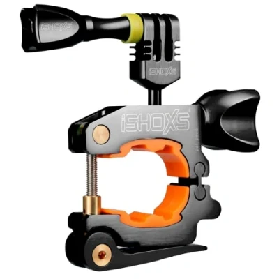 Afbeelding van iSHOXS ProMount Action Cam fietsstuurhouder, professionele aluminium houder geschikt voor GoPro Hero en compatibele camera&#039;s, buisdiameter 20 40 mm, zwart