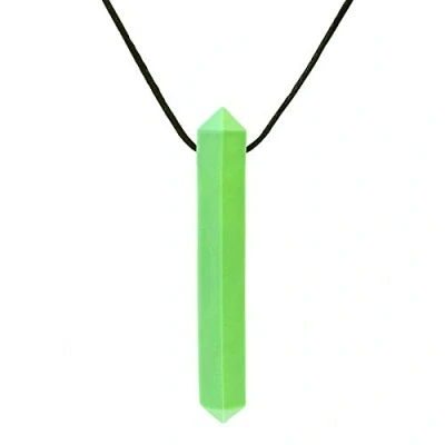 Afbeelding van ARK® Kauwketting in verschillende diktes met verstelbare afscheurlijn en ATC onderhoudsinstructies Sensory halsketting, bijtblok, kauwen, tanden, autisme crystal glad stevig groen