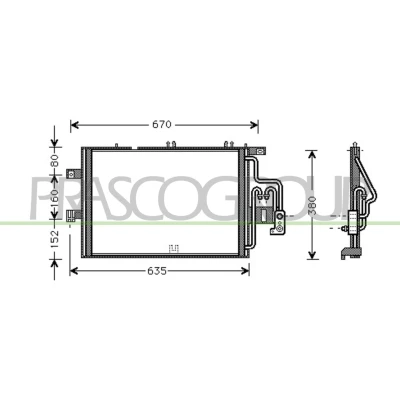 Afbeelding van Condensor, airconditioning PRASCO OP030C002