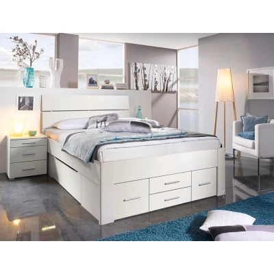 Afbeelding van Maxi Bed Butiken met hoofdbord en 6 laden 180 x 200 cm alpine wit