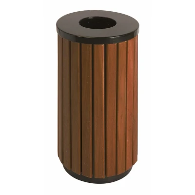 Afbeelding van Buitenafvalbak 40 ltr zwart/houtlook