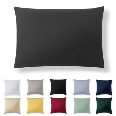 Afbeelding van Alreya kussensloop 40 x 60 cm antraciet 100% jersey katoen voor kussen cm, hoofdkussenslopen, superzachte kussensloop, met ritssluiting